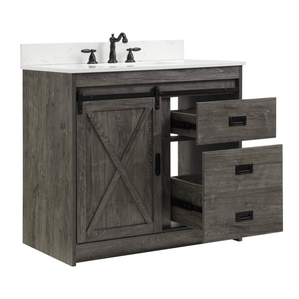 Sand & Stable Jillian 36'' Single Bathroom Vanity with Engineered Stone